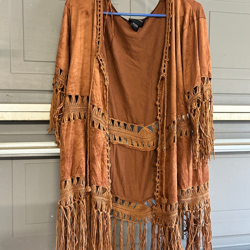 Brown Fringed Women's Camisole